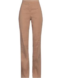 Pinko - Camel Pants Linen, Viscose, Elastane - Lyst