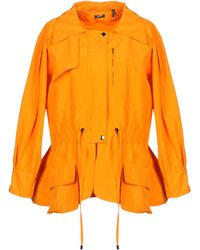 Jil Sander Navy Overcoat - Orange