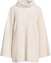 SOLOTRE - Ivory Turtleneck Wool - Lyst