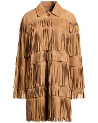 Bully - Camel Overcoat & Trench Coat Leather - Lyst