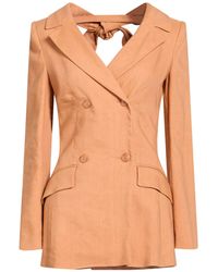 Alberta Ferretti - Blazer Viscose, Linen, Elastane - Lyst