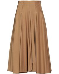 Semicouture - Camel Midi Skirt Virgin Wool, Polyester, Viscose, Elastane - Lyst