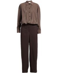 Alysi - Chocolat Charcoal Jumpsuit Silk, Polyamide - Lyst