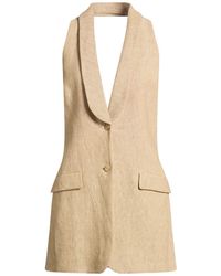 Alberta Ferretti - Sand Tailored Vest Linen - Lyst