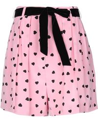 Valentino Printed Silk Shorts - Pink