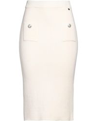 Liu Jo - Ivory Midi Skirt Viscose, Polyester, Polyamide - Lyst