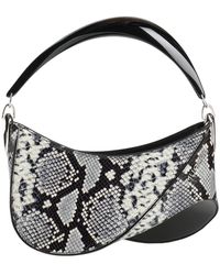 Mugler - Snakeskin-Print Leather Hobo Bag - Lyst