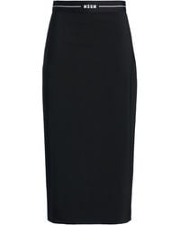MSGM - Midi Skirt Virgin Wool, Elastane - Lyst