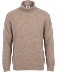 C.P. Company - Taupe Turtleneck Wool, Polyamide, Elastane - Lyst
