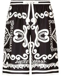 Dolce & Gabbana - Bermudas Aus Seidentwill Print Marina - Lyst
