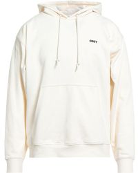 Obey - Cream Sweatshirt Cotton, Polyester - Lyst
