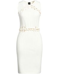 Pinko - Ivory Mini Dress Viscose, Polyester - Lyst