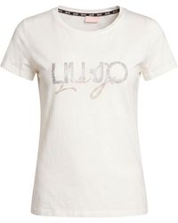 Liu Jo - Ivory T-Shirt Cotton - Lyst