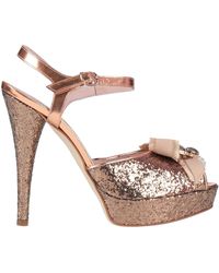Fornarina - Bronze Sandals Leather, Textile Fibers - Lyst