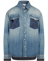McQueen - Denim Shirt Cotton, Polyamide - Lyst