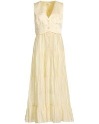 Sandro - Midi Dress Linen, Polyester, Viscose - Lyst