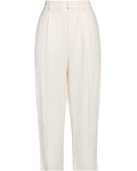PT Torino - Cream Pants Viscose, Linen - Lyst
