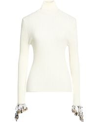 SIMONA CORSELLINI - Cream Turtleneck Viscose, Polyester - Lyst