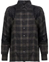 Pinko - Charcoal Shirt Viscose, Nylon, Metallic Fiber, Polyester - Lyst