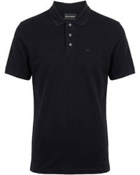 Emporio Armani - Midnight Polo Shirt Cotton - Lyst