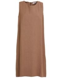 Fedeli - Midi Dress Viscose, Linen - Lyst