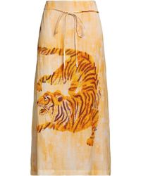 Ottod'Ame - Apricot Maxi Skirt Viscose, Linen - Lyst