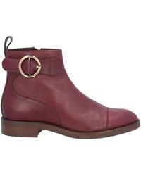 See By Chloé - Burgundy Ankle Boots Leather - Lyst
