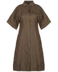 Aspesi - Military Midi Dress Cotton, Linen - Lyst
