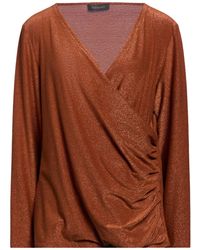 Elena Miro - Tan Sweater Polyester, Viscose, Polyamide, Metallic Fiber, Elastane - Lyst