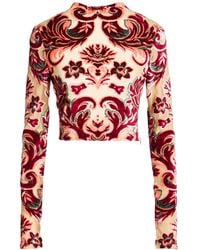 Etro - Burgundy Top Viscose, Polyamide, Elastane - Lyst
