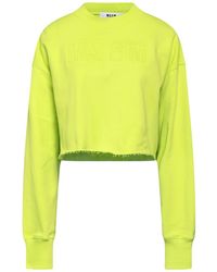 MSGM - Lime Sweatshirt Cotton - Lyst