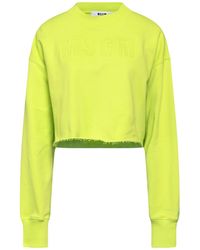 MSGM - Lime Sweatshirt Cotton - Lyst
