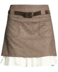 Sandro - Mini Skirt Virgin Wool, Polyester, Elastane - Lyst
