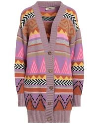 Akep - Multicolor Button-Front Knit Cardigan - Lyst