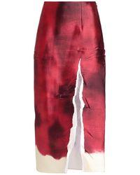 Prada - Abstract-print Slit Pencil Skirt - Lyst