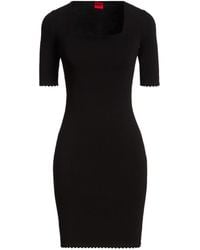 HUGO - Mini Dress Viscose, Polyester - Lyst