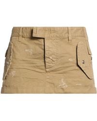DSquared² - Khaki Mini Skirt Cotton - Lyst