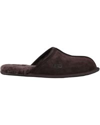 UGG - Scuff Logo-embroidered Suede And Shearling Slippers - Lyst
