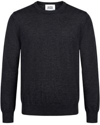 Alpha Studio - Sweater Merino Wool, Ovine Leather - Lyst