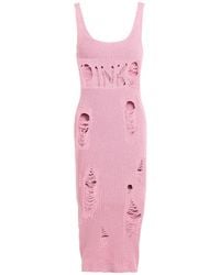 Pinko - Midi Dress Cotton, Polyester - Lyst