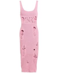 Pinko - Midi Dress Cotton, Polyester - Lyst