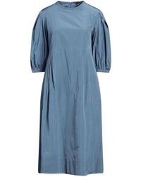 Max Mara - Slate Midi Dress Polyester, Cotton - Lyst