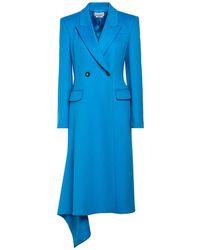 McQueen - Azure Coat Wool - Lyst