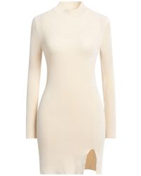 ViCOLO - Cream Mini Dress Viscose, Polyamide, Elastane - Lyst