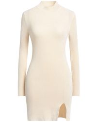 ViCOLO - Cream Mini Dress Viscose, Polyamide, Elastane - Lyst