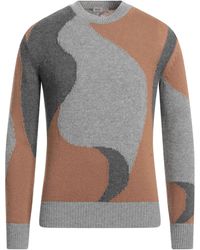 Herno - Abstract-Pattern Knitted Crew-Neck Jumper - Lyst