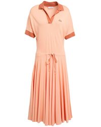 Lacoste - Midi Dress Lyocell, Cotton, Elastane - Lyst
