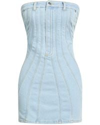 Mugler - Mini Dress Cotton, Elastane - Lyst