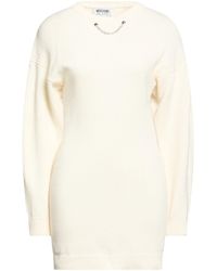 Moschino - Ivory Mini Dress Wool, Viscose, Polyamide, Cashmere - Lyst