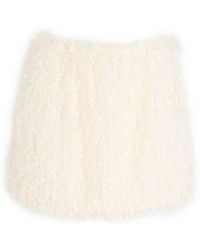 Carla G - Ivory Mini Skirt Polyester - Lyst